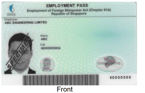Ảnh minh họa về thẻ Employment Pass cấp